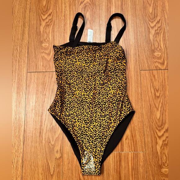 Old Navy black/leopard Reversible One-Piece Swimsuit - Picture 5 of 5